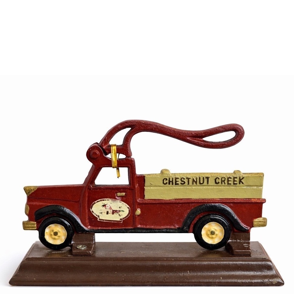 Chestnut Creek Cast Iron Nutcracker Red Pickup Truck Vintage Farmhouse Decor